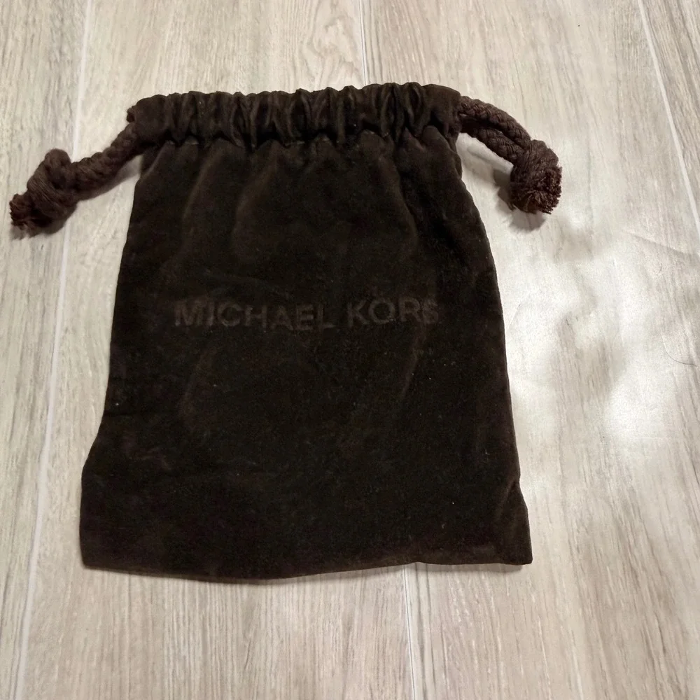 Michael Kors Brown Velvet Drawstring Dust Bag Jewelry Pouch Accessory Storage